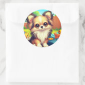 Tiny Paws, grote speeltijd! Ronde Sticker (Tas)