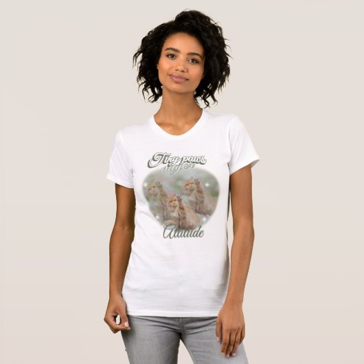 Tiny paws, major attitude t-shirt (Voorkant volledig)