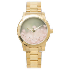 Tiny Peach Bloemen Bokeh Kleine Bloemen Pols Horloge