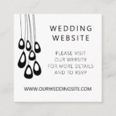 Tiny Peacock gestileerde moderne bruiloft website Informatiekaartje (Voorkant)