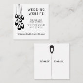 Tiny Peacock gestileerde moderne bruiloft website Informatiekaartje (Voorkant / Achterkant)