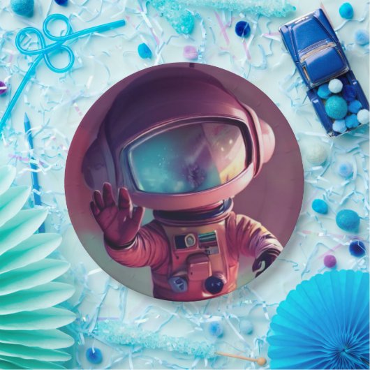 Tiny Pink Alien Papieren Bordje (Feest)