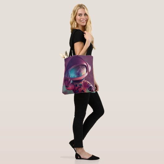 Tiny Pink Alien Tote Bag (Op model)