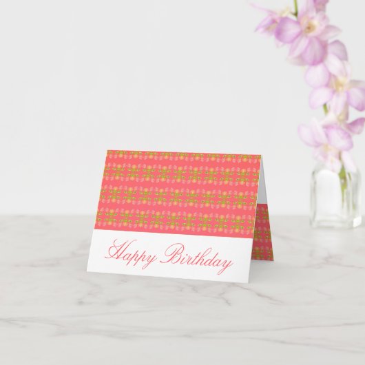 Tiny Pink Floral Patterned Kaart (Orchidee)