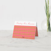 Tiny Pink Floral Patterned Kaart (Achterkant)