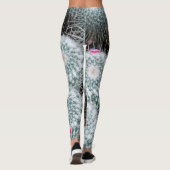Tiny Pink Flowers Cactus Planten Leggings (Achterkant)