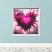 Tiny Pink Heart Canvas Afdruk (Insitu (Houten vloer))