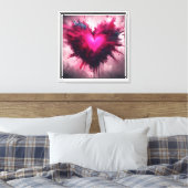 Tiny Pink Heart Canvas Afdruk (Insitu (Slaapkamer))