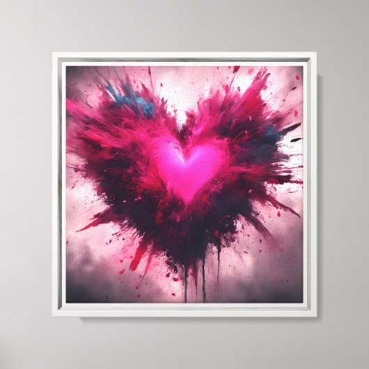 Tiny Pink Heart Canvas Afdruk (Voorkant)