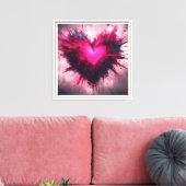 Tiny Pink Heart Canvas Afdruk (Insitu (Woonkamer))