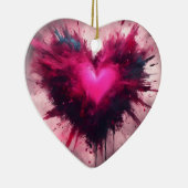 Tiny Pink Heart Keramisch Ornament (Rechts)