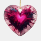 Tiny Pink Heart Keramisch Ornament (Achterkant)