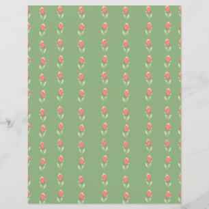 Tiny Pink Rosebuds op Groenboek Blad