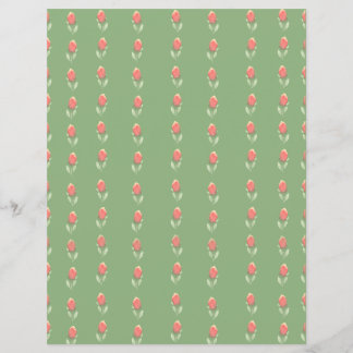 Tiny Pink Rosebuds op Groenboek Blad