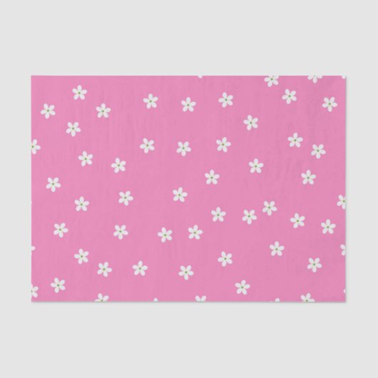 TINY PINK WHITE GREEN FLOWERS TISSUEPAPIER (Voorkant)