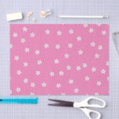 TINY PINK WHITE GREEN FLOWERS TISSUEPAPIER (Craft)