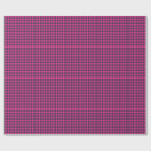 Tiny Pixel Check Plaid Pink and Dark Blue Cadeaupapier (Vlak)