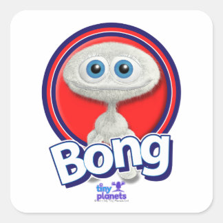 Tiny Planets Bong - Wat? Vierkante Sticker