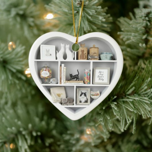 Tiny Plankjes Kat Liefhebber plank 2D print Katten Keramisch Ornament (Boom)