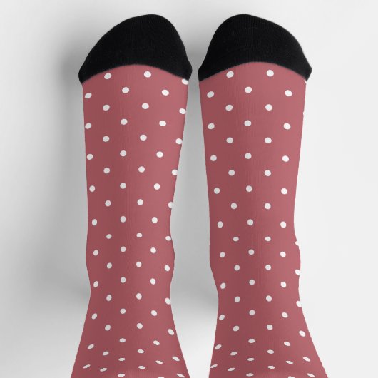 Tiny Polka Dot Blush Pink White Dots Sokken (Top)