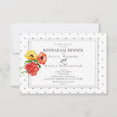 Tiny Polka Dots Bold Rode en Gele Bloemen Kaart (Voorkant)