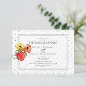 Tiny Polka Dots Bold Rode en Gele Bloemen Kaart (Staand voorkant)