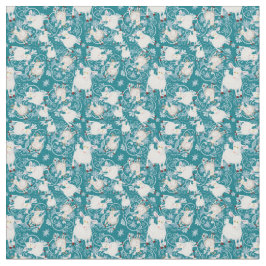 TINY PRINT voor maskers Blauwgroen Kute Little Whi Stof