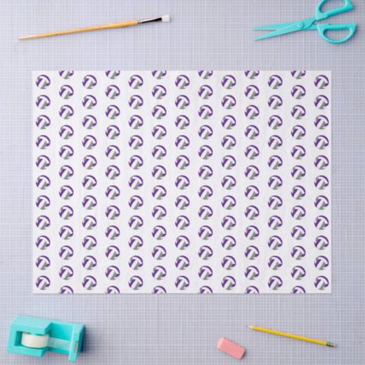 tiny purple gray volleyballs pattern tissuepapier (Craft)