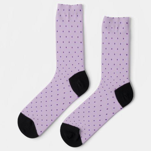 Tiny Purple Polka-Dots Pattern on Light Purple Sokken (Links)