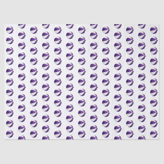 tiny purple white basketballs pattern tissuepapier (Voorkant)
