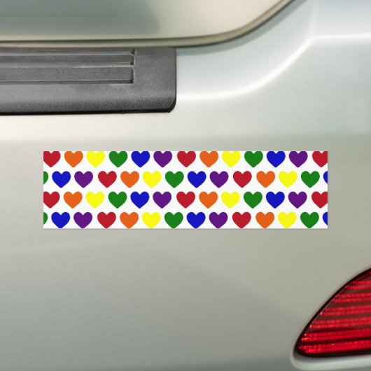 Tiny Rainbow Hearts Bumpersticker (Op auto)