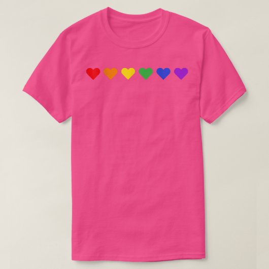 Tiny Rainbow Hearts Subtle Pride Month Flag LGBT G T-shirt (Design voorkant)