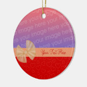 Tiny Red Hearts Ribbon Foto Ornament (Links)