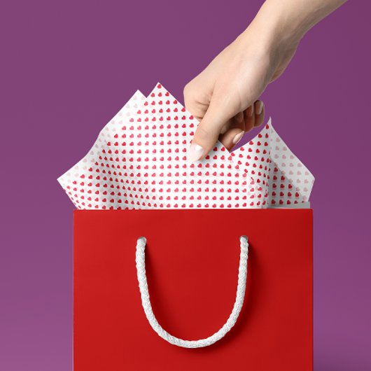 Tiny Red Hearts Valentijnsdag Gift Tissue Paper Tissuepapier