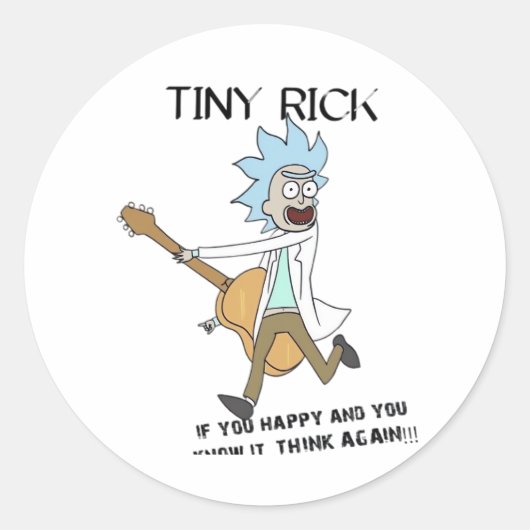 Tiny Rick Classic Ronde Sticker (Voorkant)