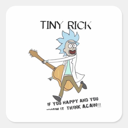 Tiny Rick Classic Vierkante Sticker (Voorkant)