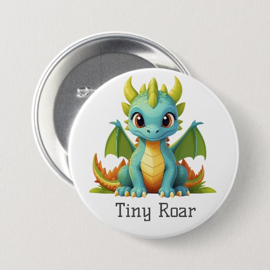 Tiny Roar Fantasy Dragon Baby Button (Voorkant /achterkant)