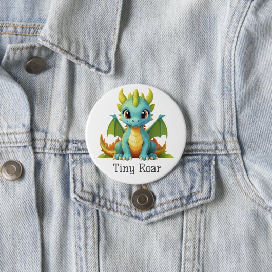 Tiny Roar Fantasy Dragon Baby Button (In situ)