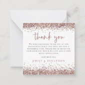 TINY| Roos Gold Glitter Foto Verloving Hartelijk d Notitiekaartje (Voorkant)