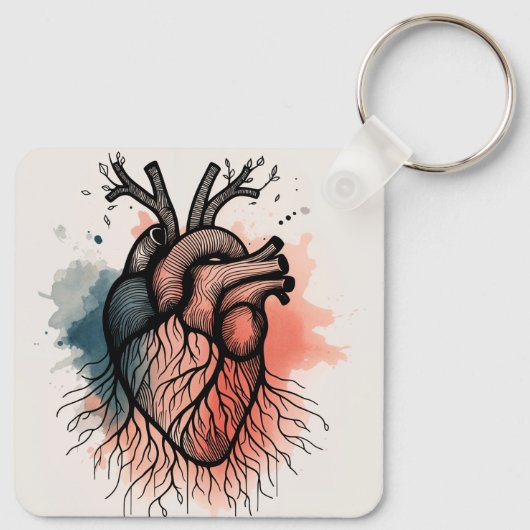 Tiny Roots: Hart & Boom Sleutelhanger (Achterkant)