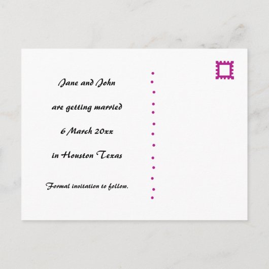 Tiny Roze Cirkels Save the Date Postkaart Sjabloon (Achterkant)