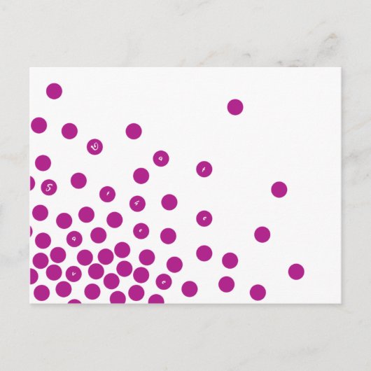 Tiny Roze Cirkels Save the Date Postkaart Sjabloon (Voorkant)