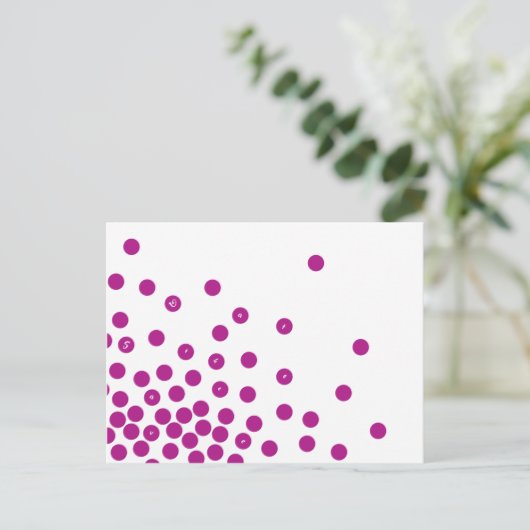 Tiny Roze Cirkels Save the Date Postkaart Sjabloon (Staand voorkant)