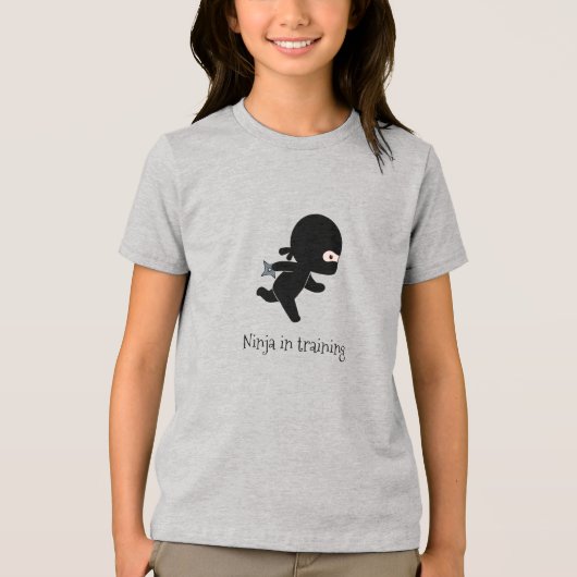 Tiny Running Ninja in opleiding Tri-Blend Shirt (Voorkant)