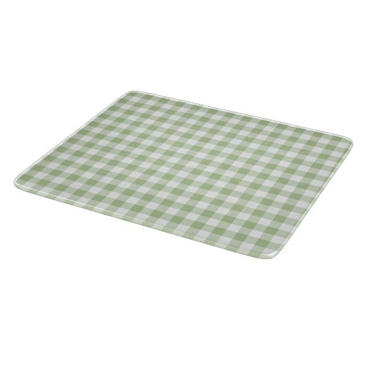 Tiny Sage and White Gingham Snijplank (Hoek)