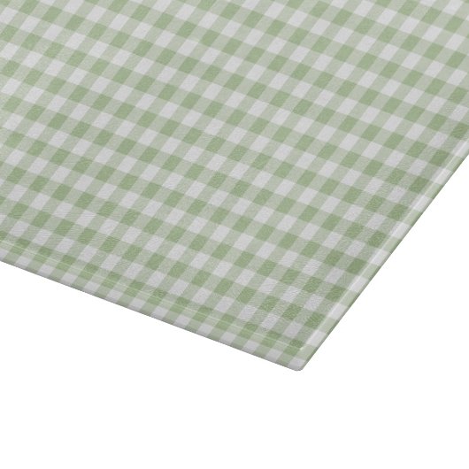 Tiny Sage and White Gingham Snijplank (Hoek)
