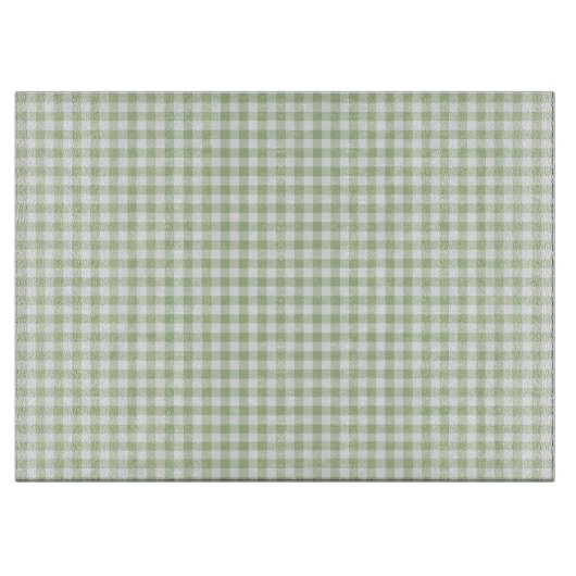 Tiny Sage and White Gingham Snijplank (Voorkant)