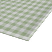 Tiny Sage and White Gingham Snijplank (Hoek)