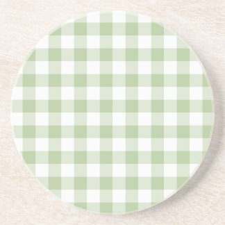 Tiny Sage and White Gingham Zandsteen Onderzetter