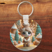 Tiny Schattige Branch Clay Elf Sleutelhanger (Voorkant)